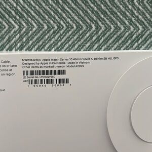 BRAND NEW series 10 Apple Watch - 46 mm, silver, GPS, denim M/L